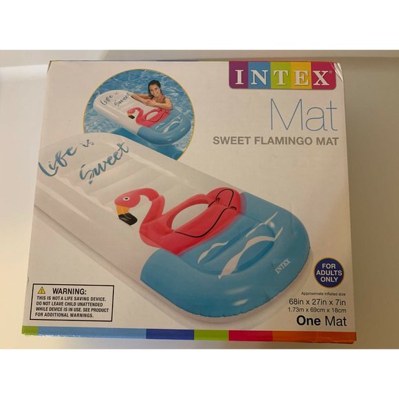 Intex Flamingo Oval Float Sweet Flamingo Mat Brand New 68” x 27” x 7” Pool Beach - Picture 4 of 7